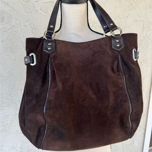 Elegant Brown Suede Tote Bag
